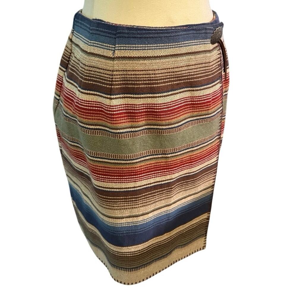 Pine Cove Vintage Southwestern Wrap Skirt, Woven Tapestry Blanket, Size 10